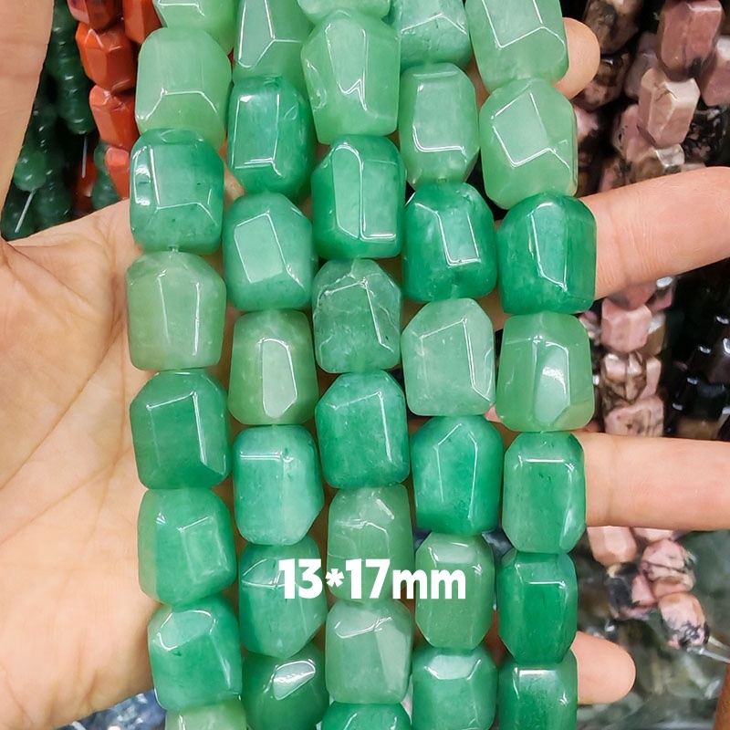 MYA3262--13*17mm Natural Green Aventurine Double Turtle Faceted Beads