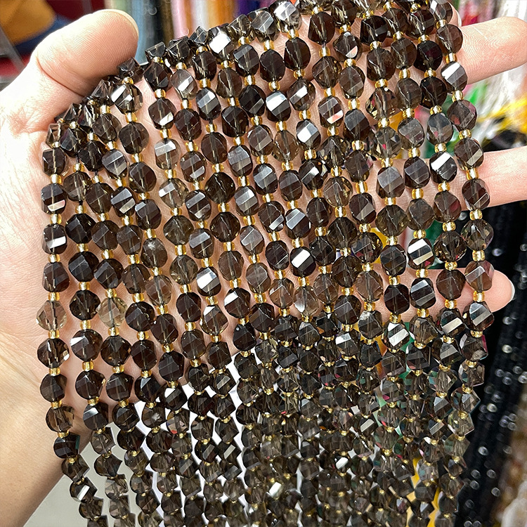 Twisted Faceted Natural Crystal Bead
