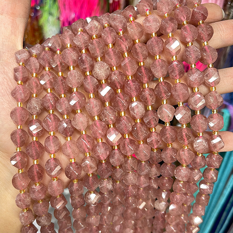 Twisted Faceted Natural Crystal Beads