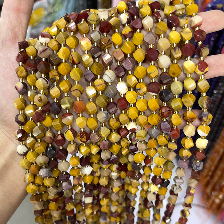 Twisted Faceted Natural Crystal Beads
