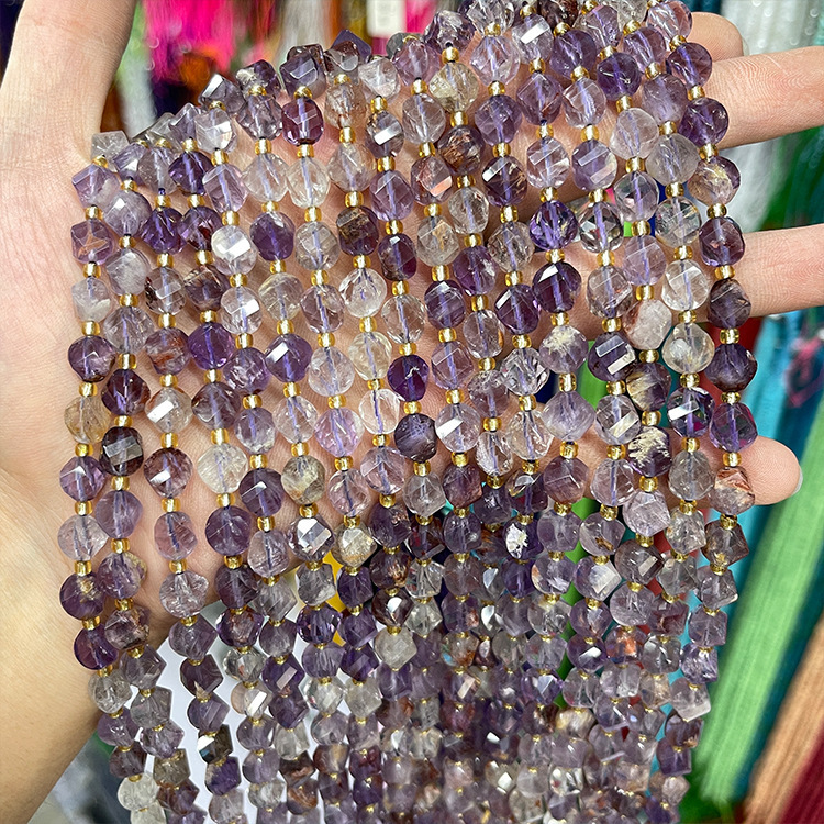 Twisted Faceted Natural Crystal Beads
