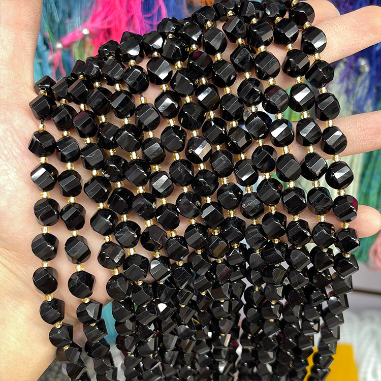 Twisted Faceted Natural Crystal Beads