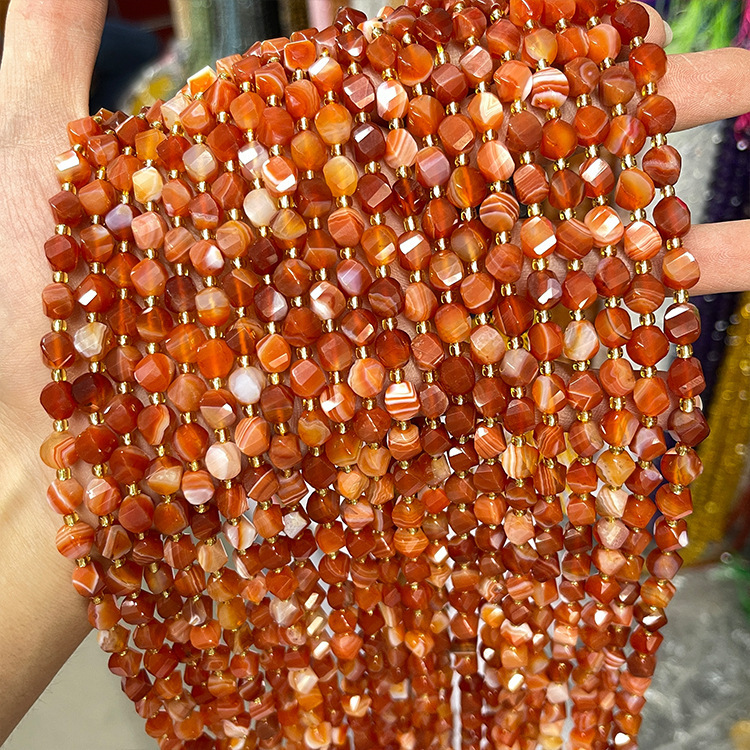 Twisted Faceted Natural Crystal Bead