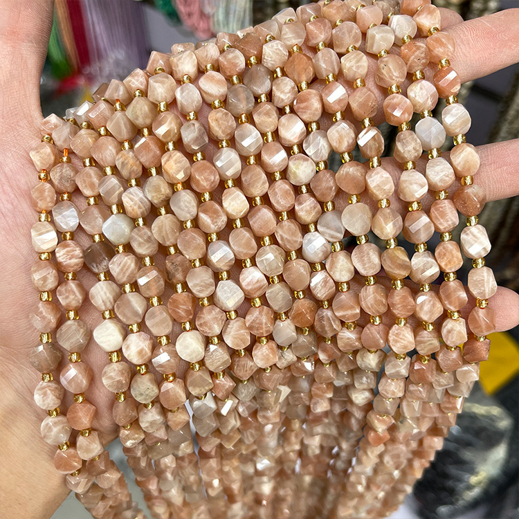 Twisted Faceted Natural Crystal Beads