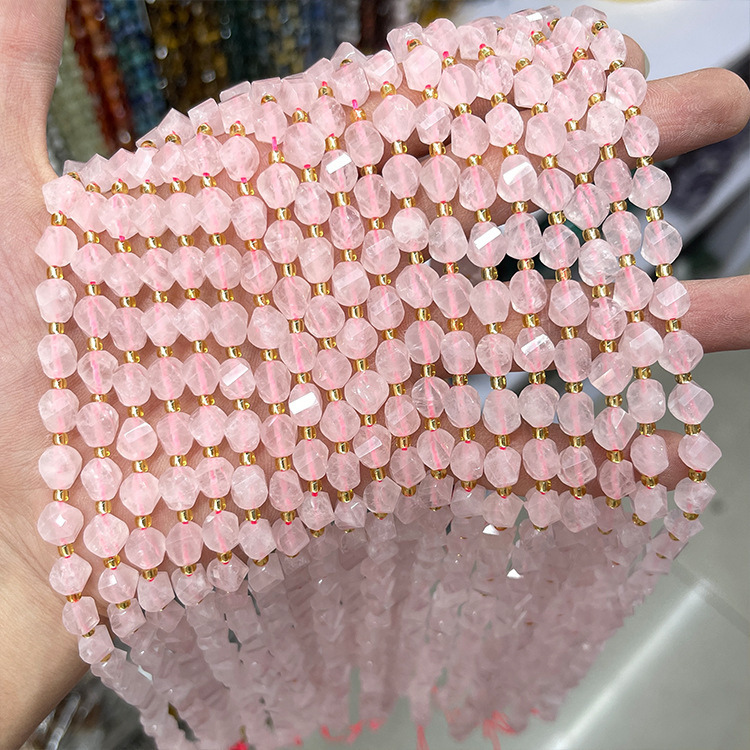 Twisted Faceted Natural Crystal Beads