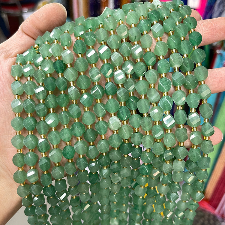 Twisted Faceted Natural Crystal Beads