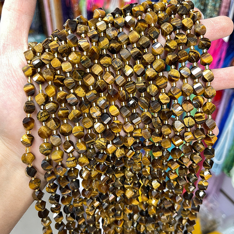 Twisted Faceted Natural Crystal Beads