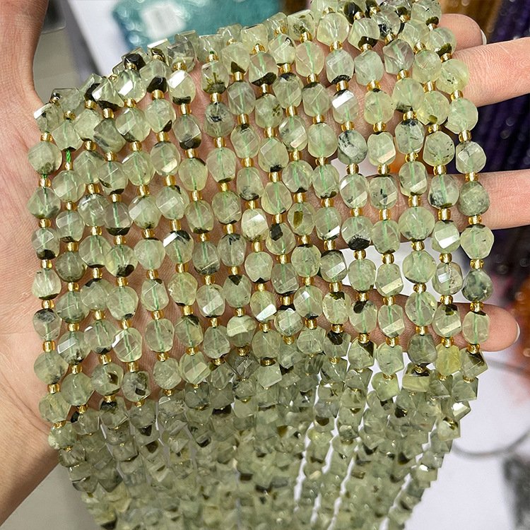 Twisted Faceted Natural Crystal Beads