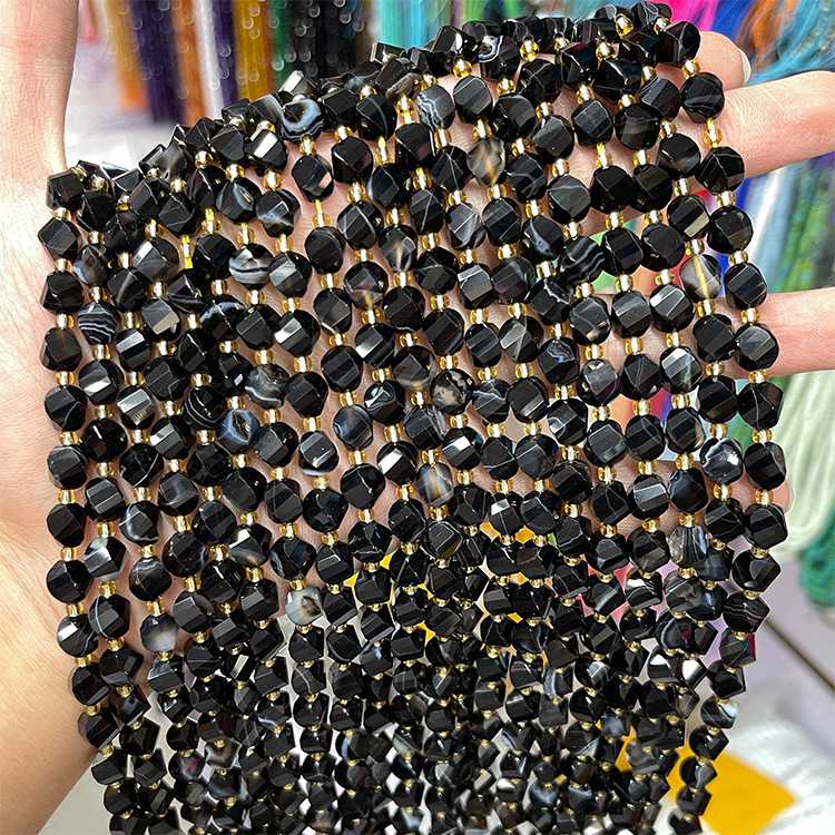 Twisted Faceted Natural Crystal Beads