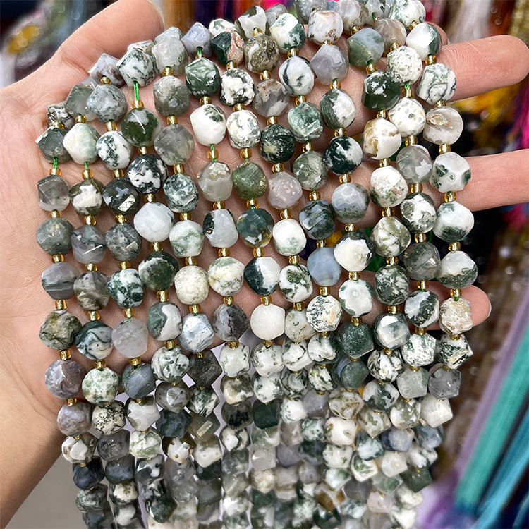 Twisted Faceted Natural Crystal Beads