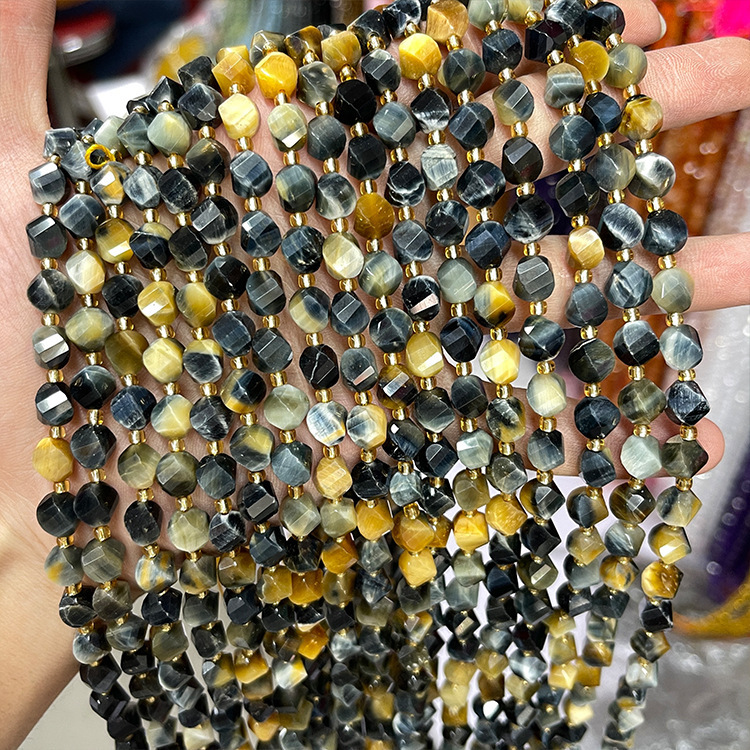 Twisted Faceted Natural Crystal Faceted Beads