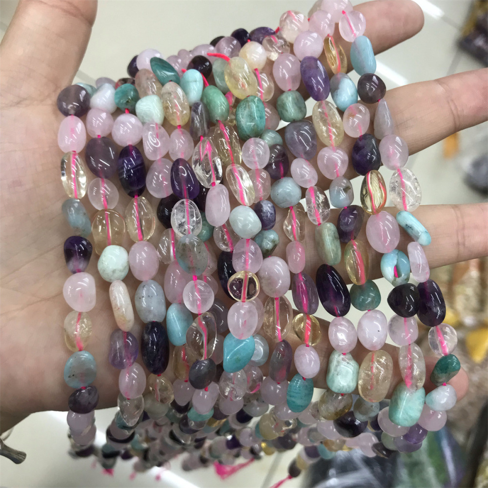 MYA3367--5-7mm Natural Mixed-Color Crystal Irregularly Shaped Beads