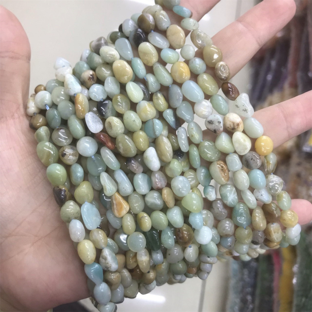 MYA3368--5-7mm Natural Amazon Stone Irregularly Shaped Beads