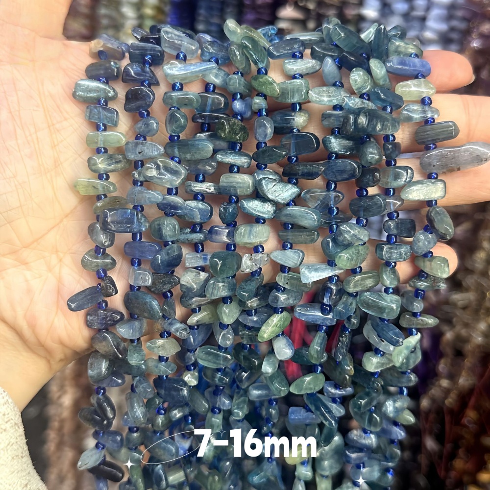 MYA3322--7-16mm Natural Kyanite Teardrop-Shaped Long Dental Beads