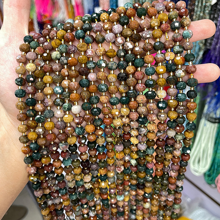 5*8mm Natural Stone Abacus Faceted Flat Bead