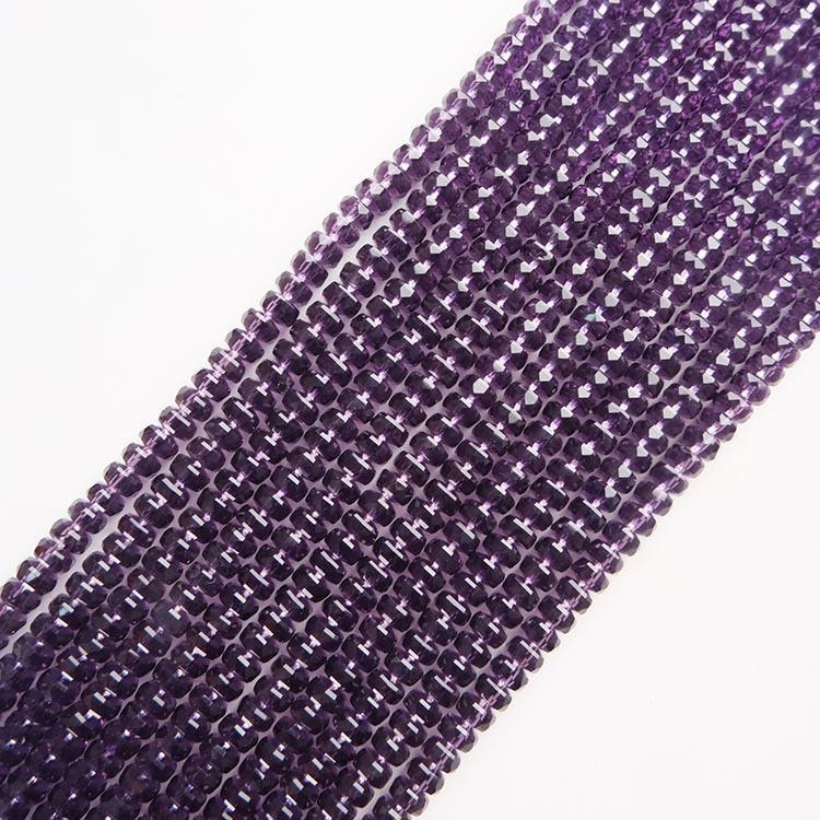 Natural Piezoelectric Amethyst 4×6mm Abacus Faceted Beads