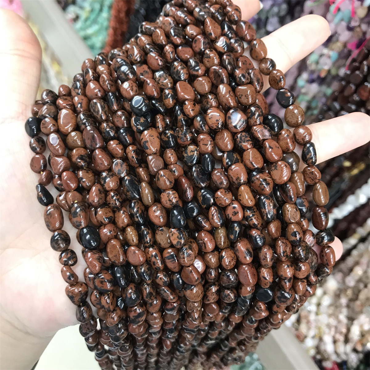 MYA3399--5-7mm Natural Golden Swan Stone Irregularly Shaped Beads