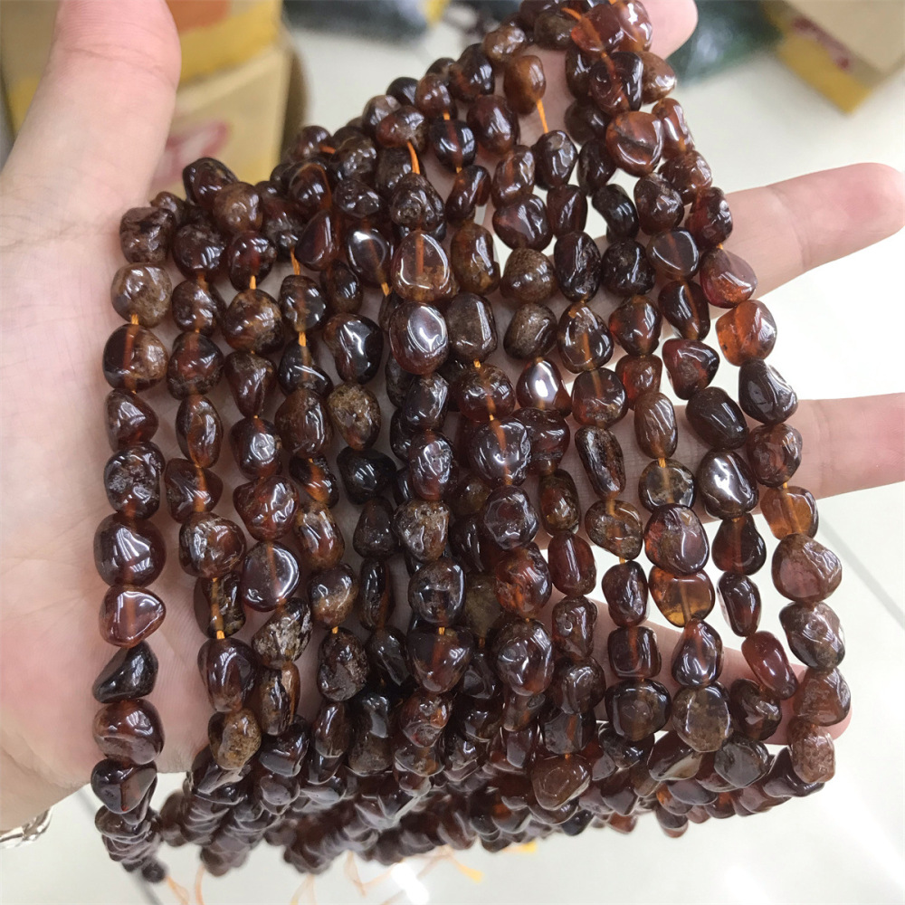 MYA3400--8-10mm Natural Orange Garnet Irregularly Shaped Beads