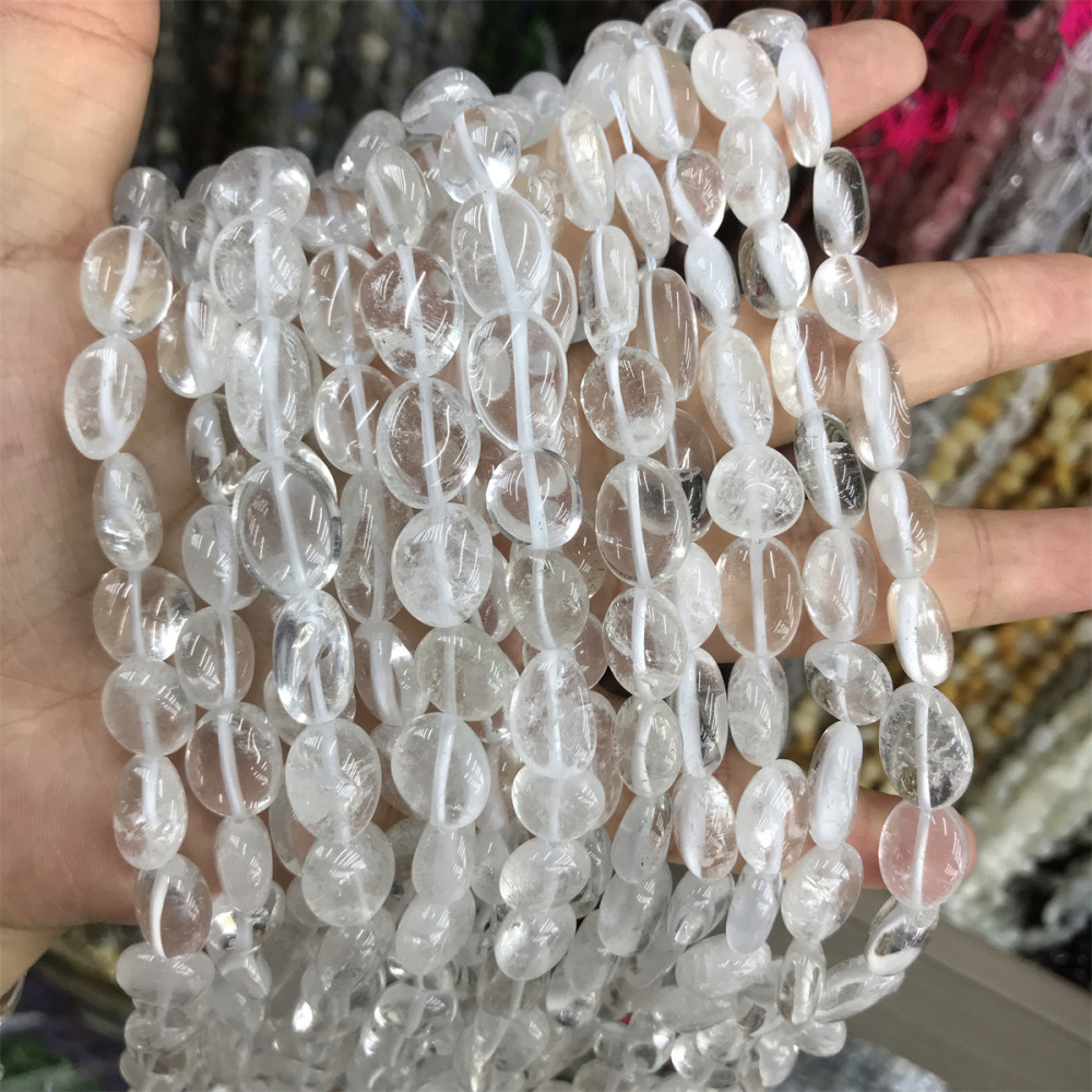 MYA3405--8-10mm Natural Clear Quartz Irregularly Shaped Beads