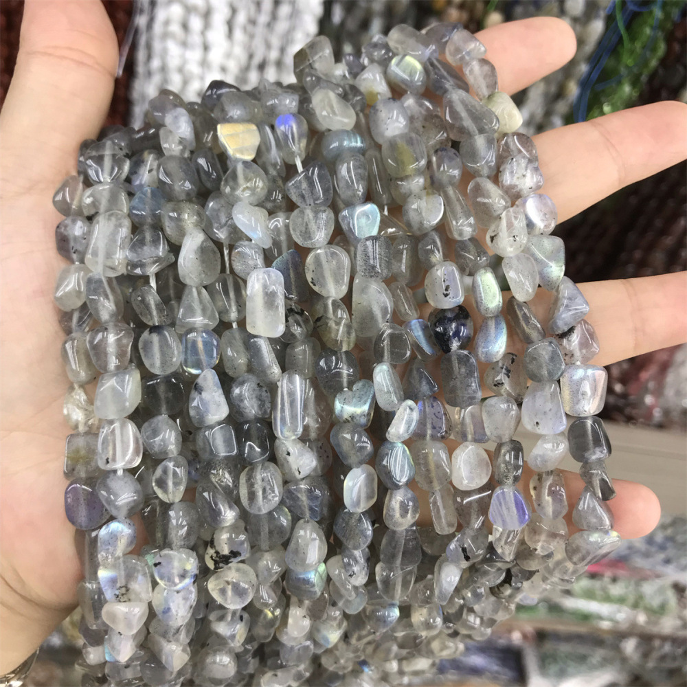 MYA3411--8-10mm Natural Labradorite Irregularly Shaped Beads