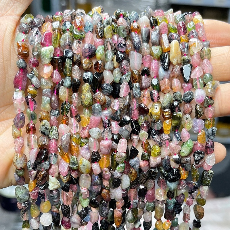 MYA3436--6-8mm Natural Tourmaline Irregular Shaped Beads