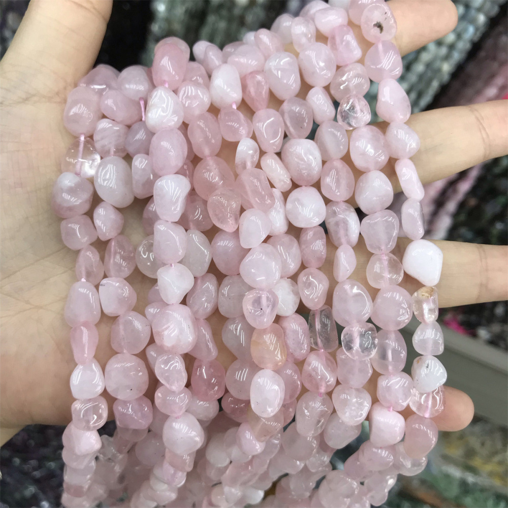 MYA3426--8-10mm Natural Rose Quartz Irregularly Shaped Beads