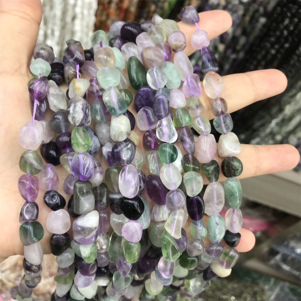 MYA3428--8-10mm Natural Fluorite Irregularly Shaped Beads