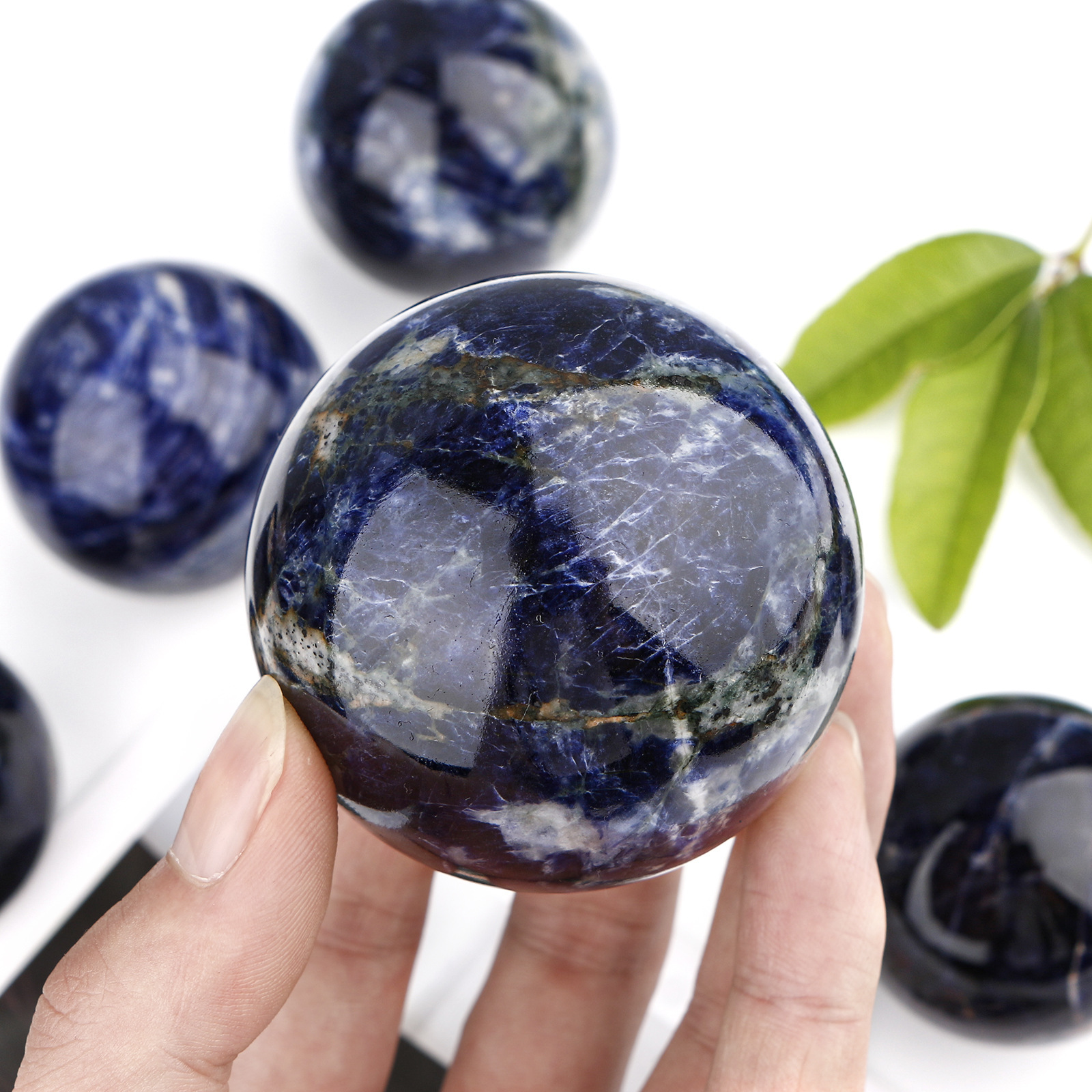 Natural Sodalite Crystal Ball Ornament