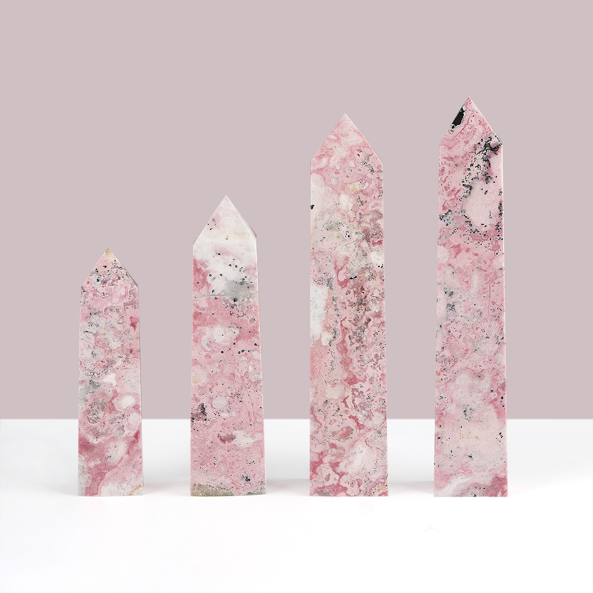 Natural Peruvian Rhodonite Crystal with Single Point and Square Prism