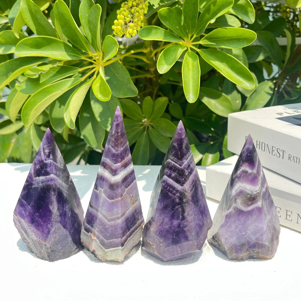 Natural Crystal Dreamy Amethyst Pyramid Home Decor