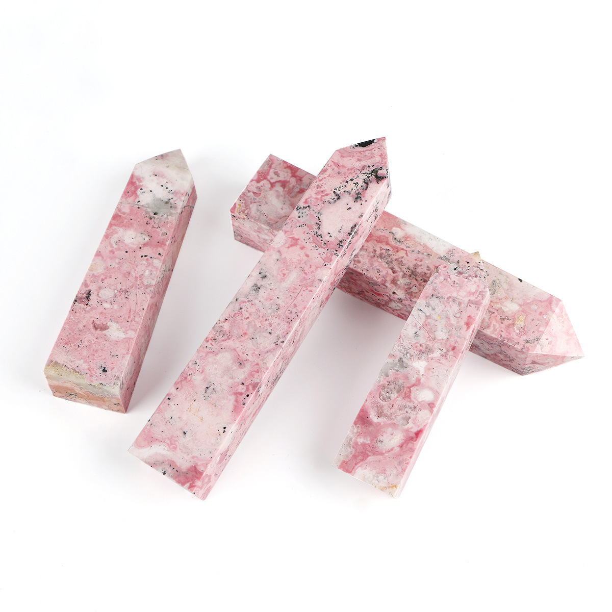 Natural Peruvian Rhodonite Crystal with Single Point and Square Prism