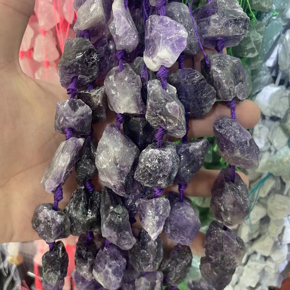 MYA3539--20x30mm Natural Amethyst Irregular Beads