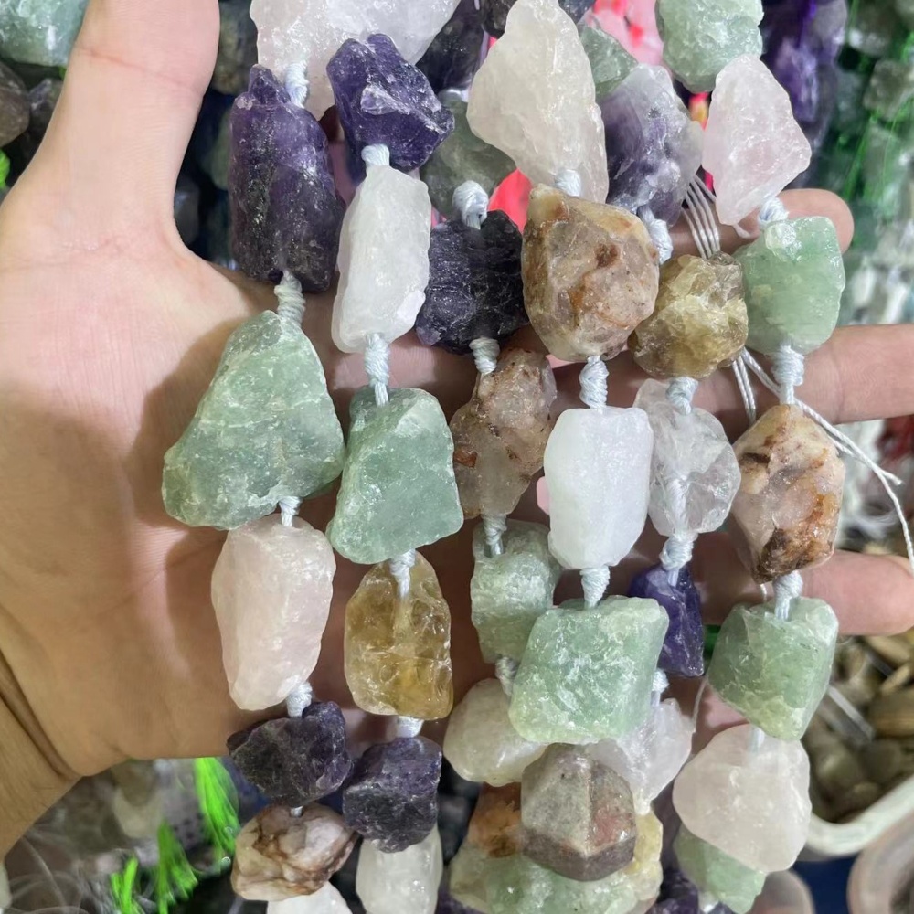 MYA3546--20x30mm Natural Multicolored Crystal Irregular Raw Beads