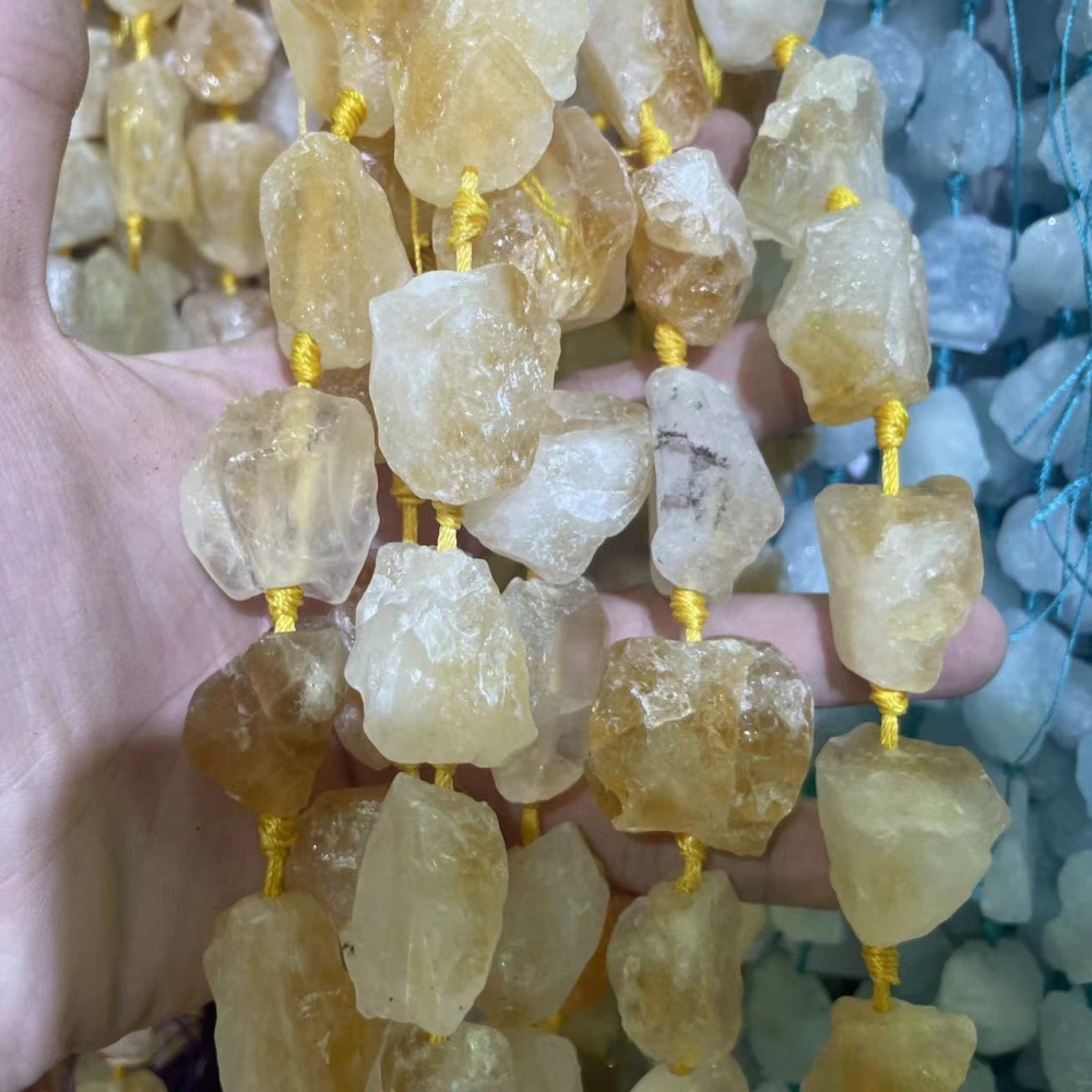 MYA3556--20x30mm Natural Citrine Irregular Raw Beads