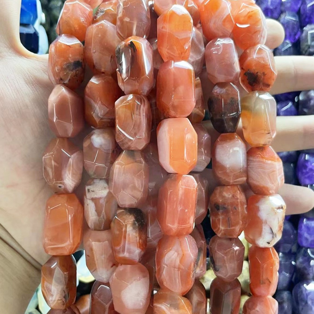 MYA3522--15x25mm Natural Striped Agate Rough Stone, Faceted Irregularly Shaped Beads