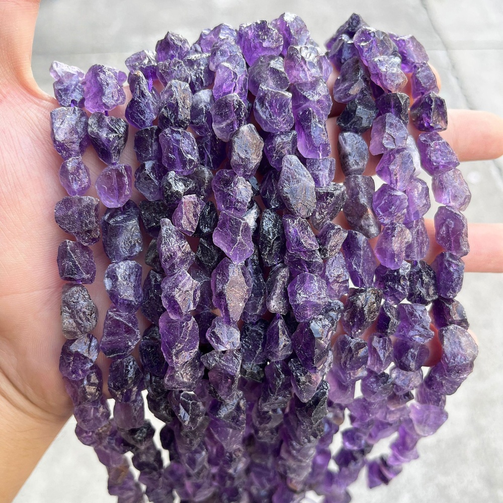 MYA3574--10x15mm Natural Rough Amethyst Irregular Beads