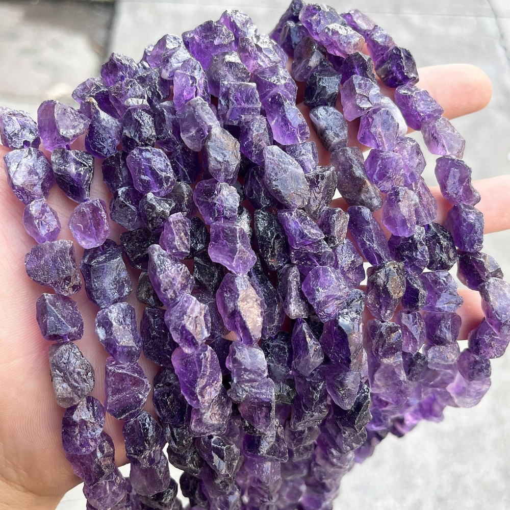 MYA3574--10x15mm Natural Rough Amethyst Irregular Beads