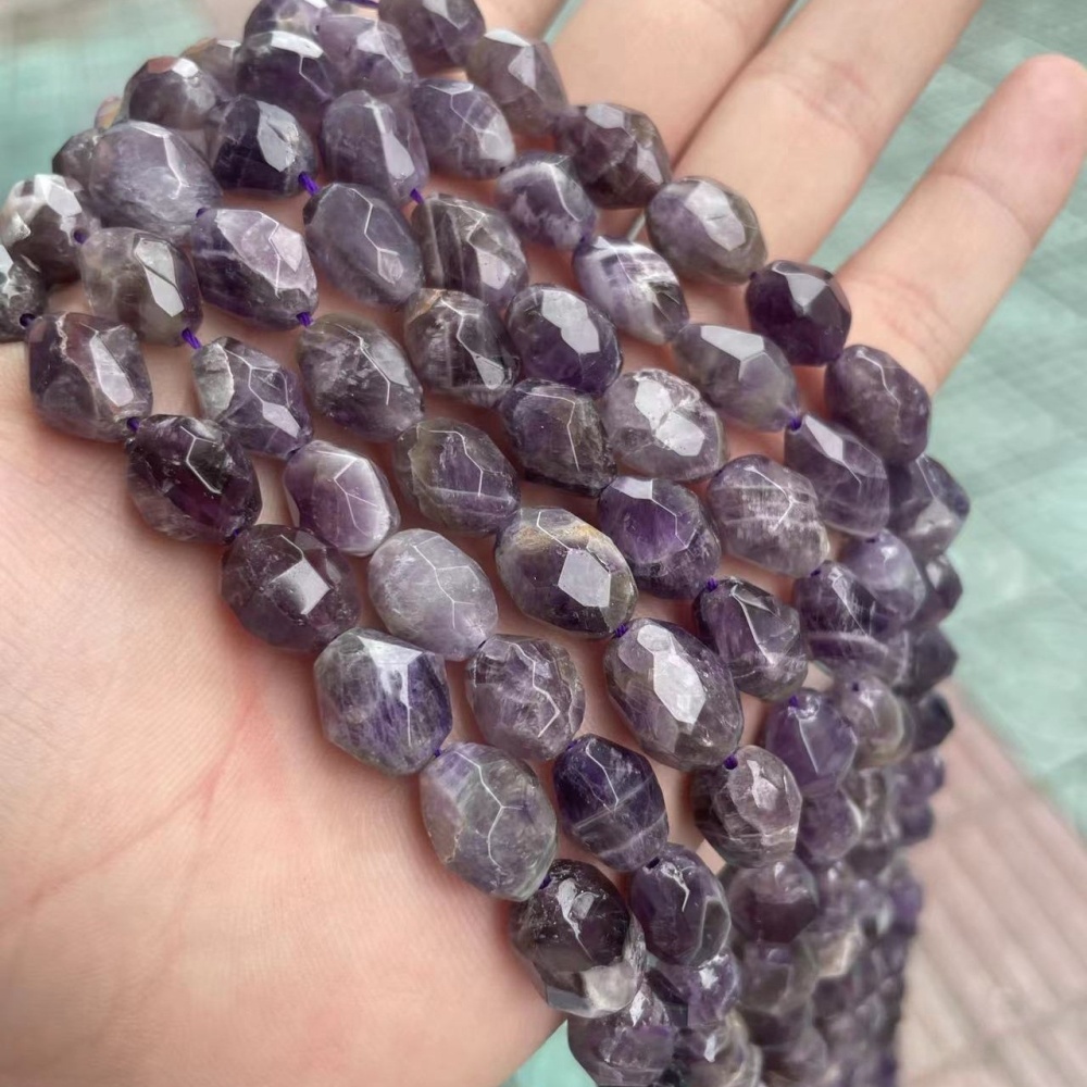 MYA3587--9x12mm Natural Amethyst Faceted Beads