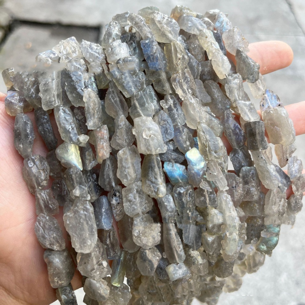 MYA3589--10x15mm Natural Labradorite Irregular Loose Beads