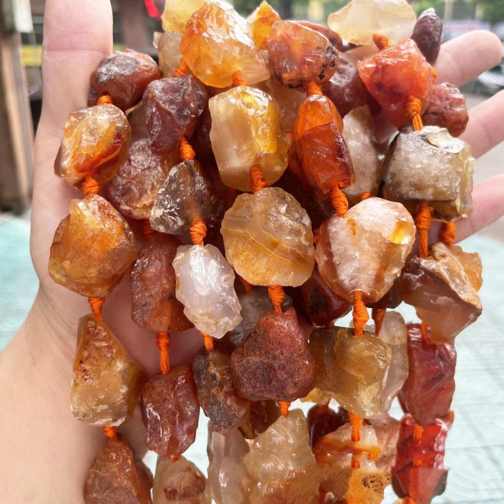 MYA3590--20x30mm Natural Red Agate Rough Stone Irregular Loose Beads