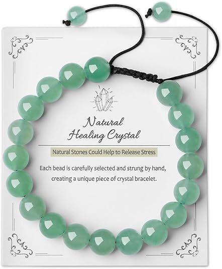 MYA3640--8mm Natural Green Aventurine Woven Bracelet