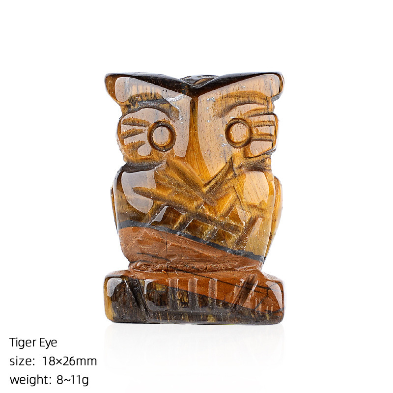 1-inch Natural Stone Crystal Owl Ornament