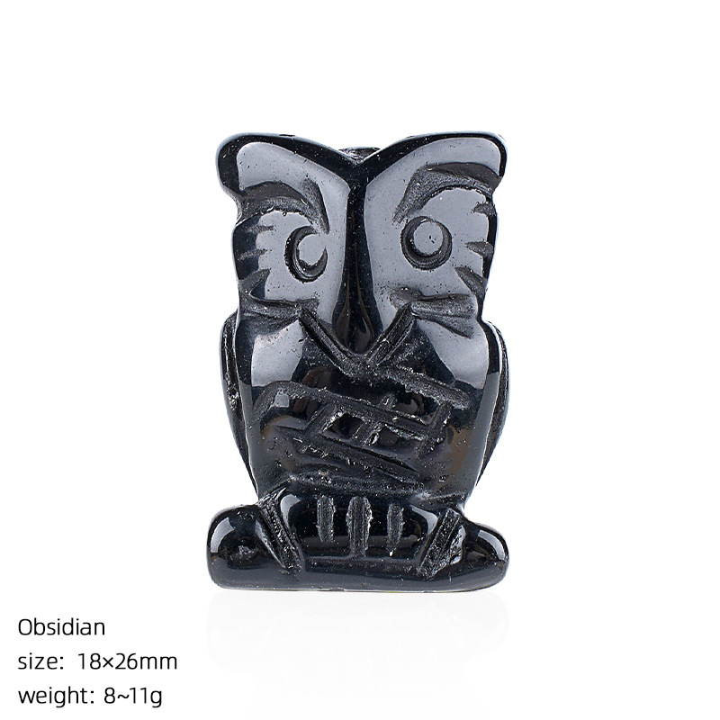 1-inch Natural Stone Crystal Owl Ornament