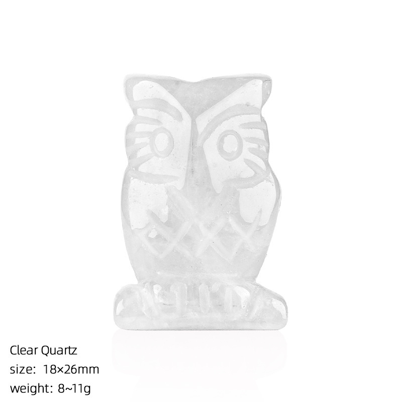 1-inch Natural Stone Crystal Owl Ornament
