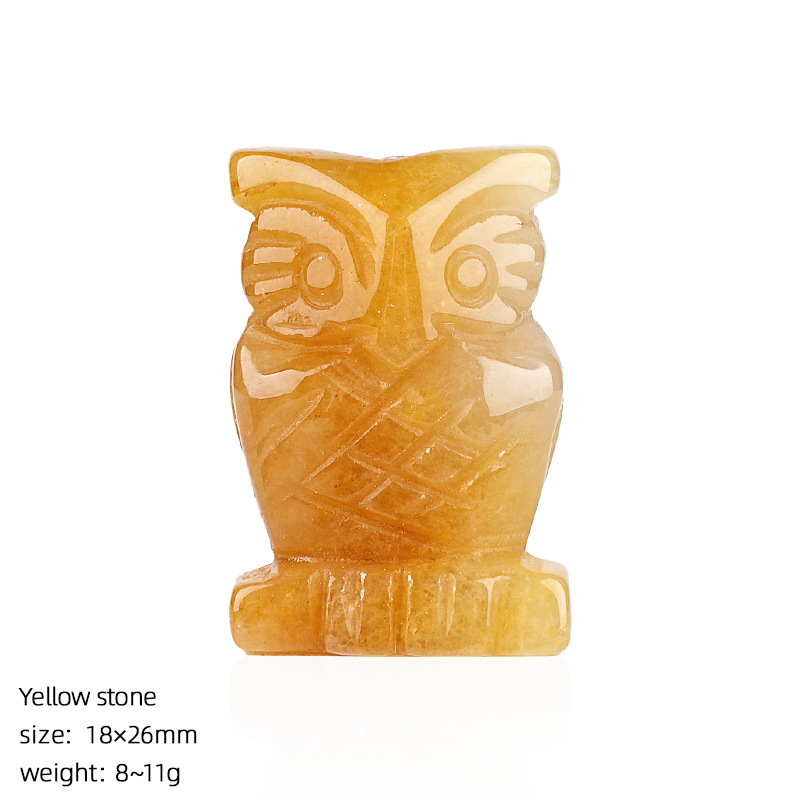1-inch Natural Stone Crystal Owl Ornament