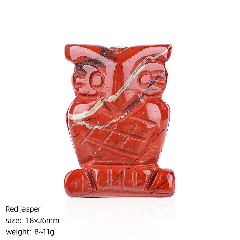 1-inch Natural Stone Crystal Owl Ornament