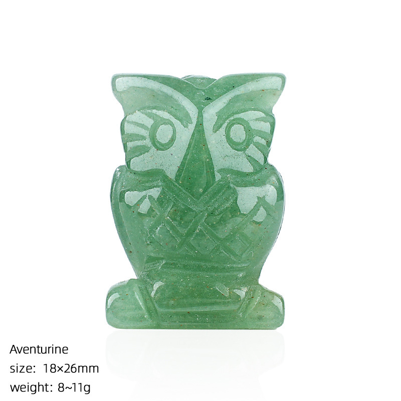 1-inch Natural Stone Crystal Owl Ornament