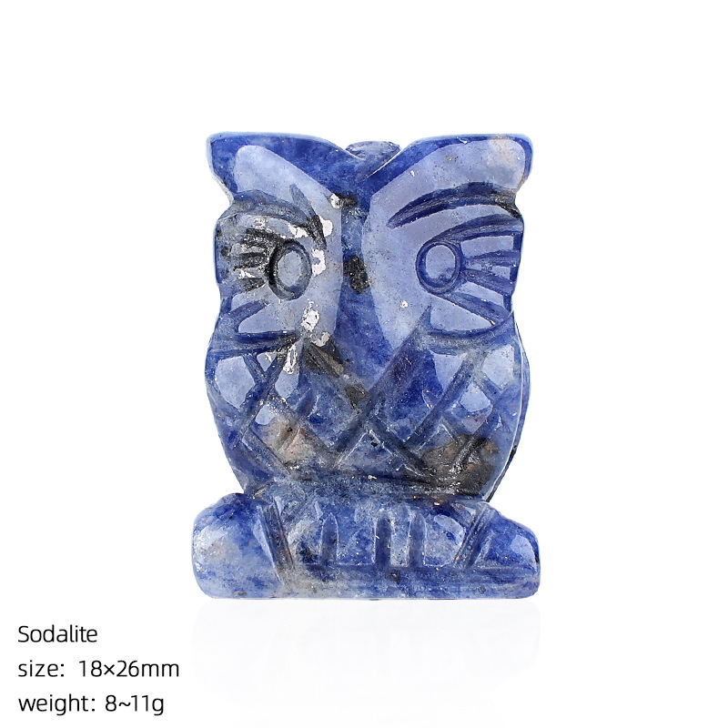 1-inch Natural Stone Crystal Owl Ornament