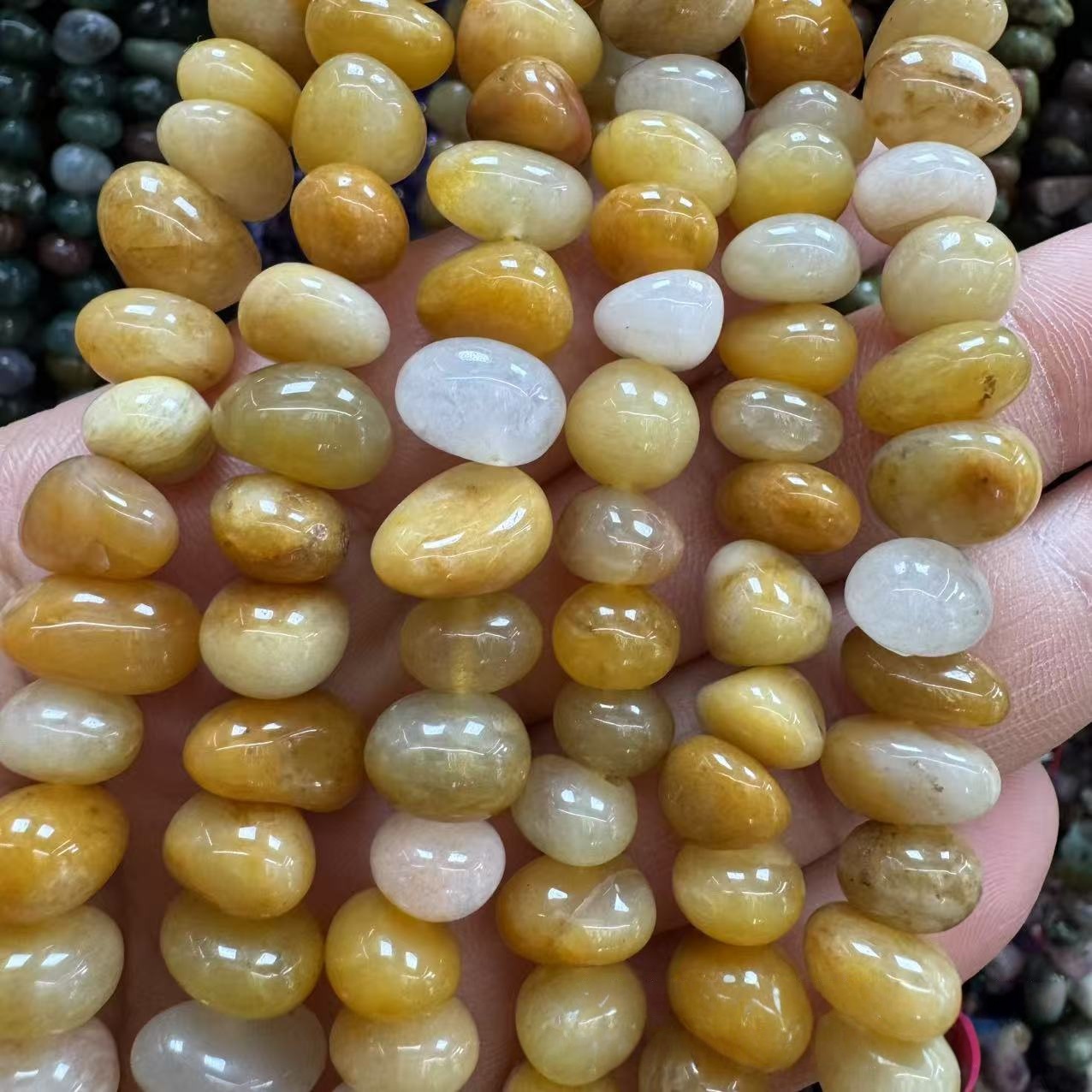 MYA4208--10-12mm Natural Topaz Irregular Medium Hole Beads