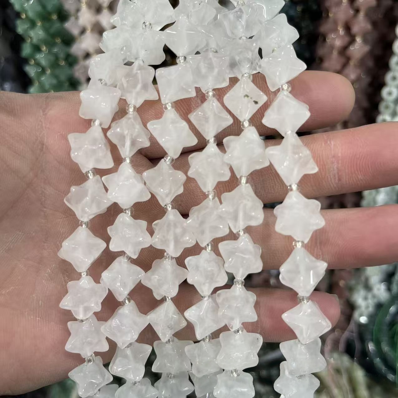 MYA4217--14mm Natural Clear Quartz Octagonal Beads with Slanted Hole Cut